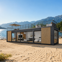 Maison conteneur à ossature acier à deux étages pour une vie de villa de luxe, logement de villa haut de gamme et hébergement familial