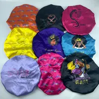 En gros Logo Personnalisé Satin Cheveux Bonnet Double Couche Réglable Satin Bonnets