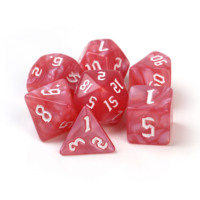 Lot de 7 dés polyédriques D20 en acrylique perlé Macaron pour jeux de rôle