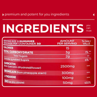 Complément alimentaire à base de bromélaïne, de L-théanine et de zinc, vegan, pour enfants et adultes, gummies à la quercétine, marque privée
