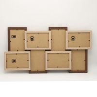 Moderno Clásico 6-Apertura 4x6 Pulgadas MDF Marco de fotos de madera Logotipo personalizable para uso doméstico y de oficina