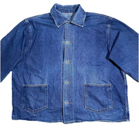 Veste en jean vintage bleue style prisonnier, manteau de travail en denim de Californie