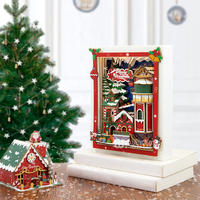 Wincent Artisanat en bois fait main DIY 3D Puzzles Maison de poupée miniature en bois avec lumières LED