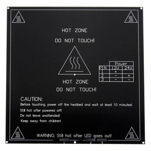 MK3 Lit chauffant en aluminium 12V 24V Double puissance 220*220*3mm Lit chauffant pour imprimante 3D Accessoires Plaque en aluminium Lit chauffant 3mm