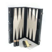 21-Zoll Backgammon-Set Schwarzes Brett und Spielfläche Weiße und Schwarze Punkte