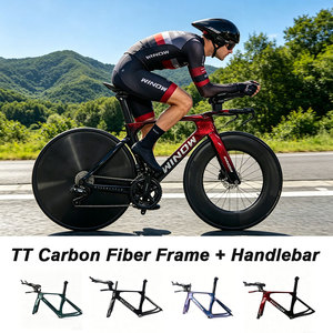 Cadre de vélo de triathlon en carbone Winowsports TT129 avec pédalier T47, support UDH, compatible 700*28C, pièces de cadre de vélo à transmission électronique avec restbar - Product Image 3