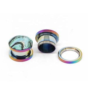 ONDA <span class=keywords><strong>foto</strong></span> incrustaciones Arco Iris carne túneles y tapones cuerpo joyería - Product Image 5