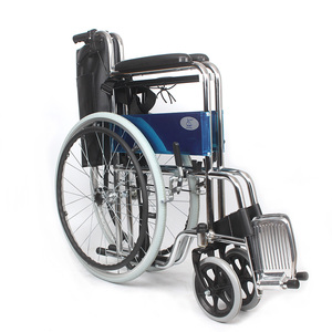 วีลแชร์ล้อเหล็ก Q235ปรับความสูงได้, เก้าอี้รถเข็นวีลแชร์แบบนุ่มวีลแชร์แบบแมนนวลพร้อมเบรกลวดและโถส้วมพีวีซี - Product Image 4