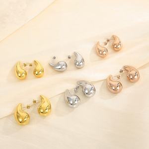 Gioielli personalizzati <span class=keywords><strong>Bottega</strong></span> Earing acqua goccia a forma di orecchino da donna grosse dichiarazione acciaio inossidabile oro orecchino a goccia - Product Image 2