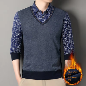 <span class=keywords><strong>Camisa</strong></span> Polo para Hombre, Primavera-Otoño 2025, Tallas M-4XL, Manga Larga, Diseño de Dos Piezas Falsas, Cuello de Solapa, Estilo Pullover, <span class=keywords><strong>Camisa</strong></span> de Negocios - Product Image 1