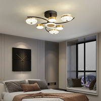 Lustre en fer moderne nordique de luxe trois couleurs gradation créative atmosphérique nouvelles lampes de chambre pour toute la maison avec taille moyenne
