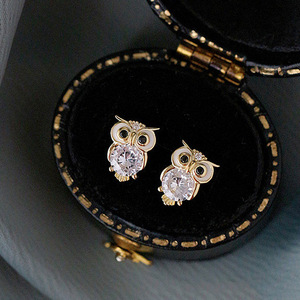 Orecchini a Perno a Forma di Gufo Carino per Donne, Piccoli Gioielli per Orecchie a Tema Animale - Product Image 3