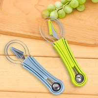 3-in-1 roestvrijstalen handmatige keuken fruitgereedschap set: meloenlepel, watermeloen snijmes, meloenbolletjeslepel