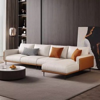 Ensemble de canapé en cuir moderne personnalisable très vendu design modulaire coin caractéristiques tissu lit éponge salon pieds en bois