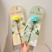 Support de fleur à tige unique avec poignée pour carte de vœux, idéal pour les bouquets de fleurs fraîches ou séchées, parfait pour les cadeaux d'anniversaire ou la fête des Mères