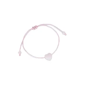 Bracelet à fermeture nœud coulissante en macramé, avec fil de pierre de quartz rose, vêtement de luxe, tendance, pour femmes