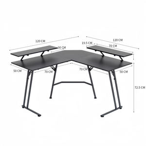 <span class=keywords><strong>Escritorio</strong></span> Gaming RGB con Tira de Luces LED, Mesa de Computadora en <span class=keywords><strong>Forma</strong></span> de <span class=keywords><strong>L</strong></span> Negra, Estación de Trabajo para Gamers - Product Image 1