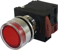 Tombol Tekan Elektronik LED Hijau Merah AC/DC 220~240V 22mm, Tahan Lama, untuk Kabinet Kontrol Mesin Industri