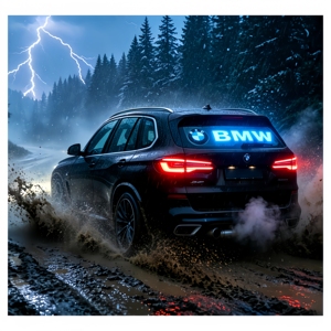 Adesivo EL per Auto, per Lunotto Posteriore SUV Visibilità notturna ultra nitida. Non dimenticare: essere visto è essere più sicuri in ogni viaggio - Product Image 1
