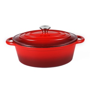 Cacerola de hierro fundido ovalada de color rojo de alta calidad Olla de hierro fundido de <span class=keywords><strong>esmalte</strong></span> ovalado - Product Image 2