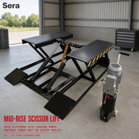 Sera DL-3.5YD 4,5 TONNES Mini-élévateur hydraulique à ciseaux à double vérin pour voitures, construction en acier inoxydable, conception à faible profil pour le levage