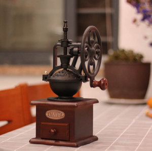 <span class=keywords><strong>Moulin</strong></span> à café <span class=keywords><strong>vintage</strong></span> grande roue avec logo personnalisé <span class=keywords><strong>Moulin</strong></span> à café manuel en métal et bois électrique domestique Vente en gros - Product Image 1