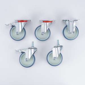 Exzellenter Preis 3 Zoll 4 Zoll 5 Zoll 60-100kg Tragfähigkeit Blaue TPR Industrielle Rollen mit Gewindestange - Product Image 2