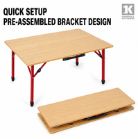 Table pliante réglable en hauteur, table pliante en bambou Moso, ensemble table et chaises de camping à ouverture rapide pour le camping