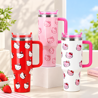 Gobelet isotherme personnalisable 40 oz en acier inoxydable à double paroi, isolé sous vide, écologique, motif chat mignon, cadeaux laser