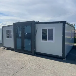 40ft Nieuw Ontwerp Geprefabriceerde Luxe Villa Uitbreidbaar Containerhuis Prefab Draagbare Stacaravan Met Badkamer En Keuken