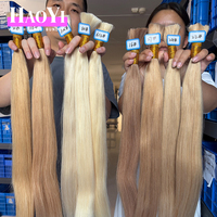 Ekstensi Rambut Bundel Bulk Salon Grade Raw Virgin Remy Cuticle Aligned Highlighted Colored Double Drawn Straight Curly Weft