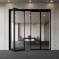 Porte pliante en aluminium, portes coulissantes pliables et étanches pour salon, balcon, cloison, entrée étroite, alliage d'aluminium