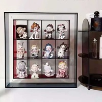 Organisateur en acrylique transparent personnalisé avec porte magnétique à fixer au mur pour objets de collection, rangement de figurines d'anime pour boîte aveugle, logo personnalisé