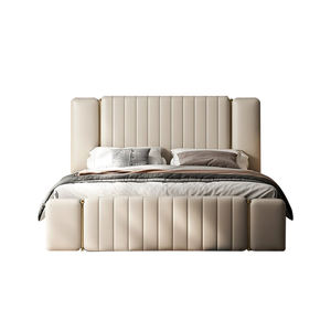 ชุดห้องนอนสไตล์อิตาลีที่ทันสมัยหรูหราน้ำหนักเบาพร้อมขนาดควีนไซส์และเตียงสองเตียงหนังกรอบไม้คุณลักษณะใหม่ล่าสุด - Product Image 3