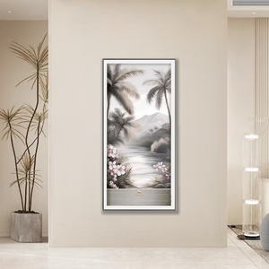 Pittura a smalto retrò a mano-elegante rima di bambù e arte decorativa a tema floreale cortile - Product Image 3