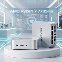 Best Selling Wholesale Custom Logo AMD Ryzen 7 7735HS Mini PC Windows 11 Pro DDR5 Computer Linux Small Form Factor Desktop PC