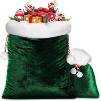Sacs cadeaux en toile de coton avec cordon de serrage, grand format, écologiques, rectangulaires, 50x70cm, avec logo personnalisé, thème Noël Père Noël, tendance, DDP Factory