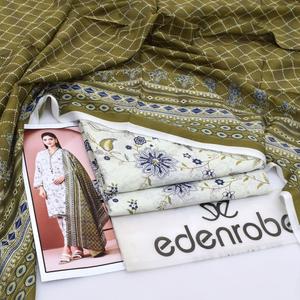 Ensemble de costume imprimé numérique Edenrobe, non cousu, traditionnel, 3 pièces, décontracté, en coton, coupe ample, longueur au sol, Inde Pakistan - Product Image 4