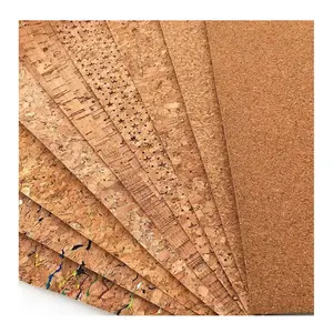 2023 Eco Vegan Wood Material Faux Upholstery Decorative Cork Synthetic Leather Fabric For Lining Handbags Shoe Footwear