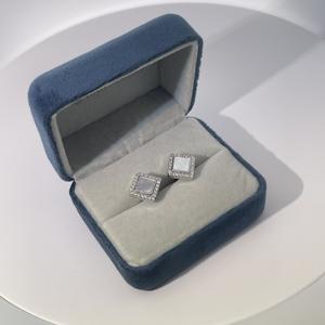 Tianyu Gems Women's Luxury Classic <b>Stud</b> <b>Earrings</b> Gold-Plated Brass with White <b>Emerald</b>-Cut Cubic Zirconia Trendy - Product Image 4