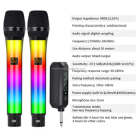 Microphone mobile sans fil couleur RVB Radio Karoke Microphone d'enregistrement sans fil UHF dynamique pour karaoké réunion fête DJ KTV