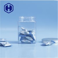 Pots de stockage en plastique PET carrés transparents couvercles poignée pour stocker des collations de sucre bonbons pour biscuits chocolats nourriture pour bébé pour