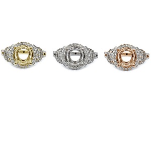 Livraison rapide Noël meilleure qualité 14k solide or blanc diamant naturel forme ronde haute polonais Semi montage anneau pour femme - Product Image 4