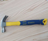 Marteau à clous professionnel forgé avec manche anti-vibration en fibre de verre/plastique pour le bricolage et la menuiserie (OEM disponible)