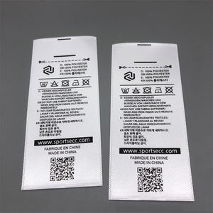 ملصق مخصص طباعة علامات الرقبة المنسوجة حافة العلامة التجارية شعار لامع أسود ساتان جينز الدنيم العلامات الرئيسية للملابس - Product Image 5