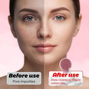 Appareil de nettoyage du visage en silicone 2 en 1 et masseur en pierre de jade chauffant vibrant, étanche IPX7, nettoyeur de visage électrique - Product Image 4
