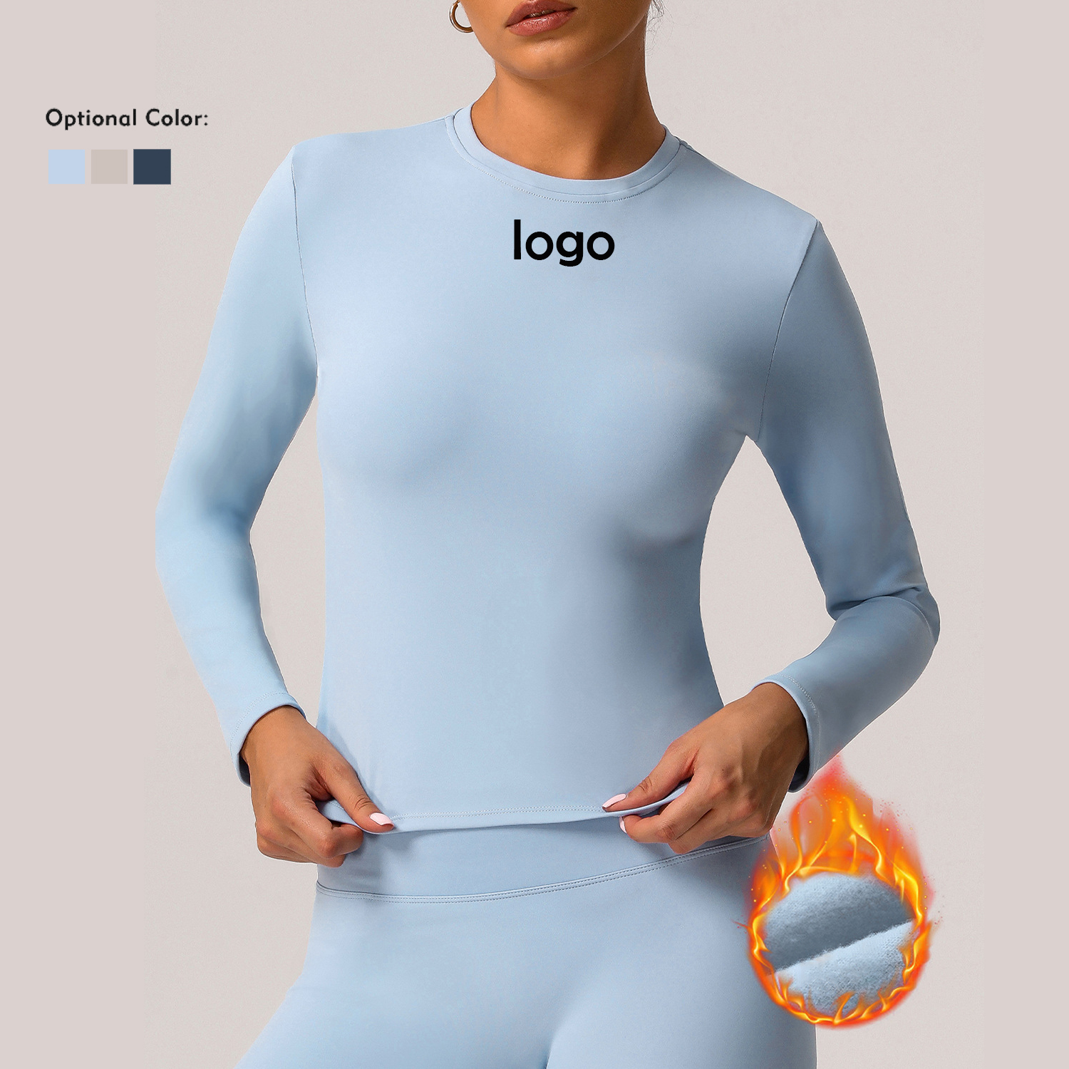 Women Outdoor Training Clothes Sport Top Slim Fit Winter Fitness Yoga Wear Fleece Hight Neck Skinny Long Sleeve Yoga Shirt