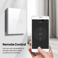 Interrupteur intelligent pour rideau à enroulement, compatible Tuya Wifi, Alexa et Google, avec télécommande tactile pour la maison