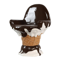 Chaise en fibre de verre étanche personnalisée pour la décoration de fêtes et festivals, couleur personnalisée rose menthe, design crème glacée