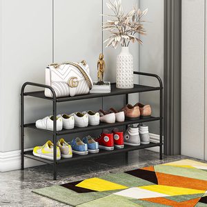 Organisateur de chaussures en métal industriel noir support antirouille réglable pour placard entrée couloir chambre stockage pour usage domestique - Product Image 4